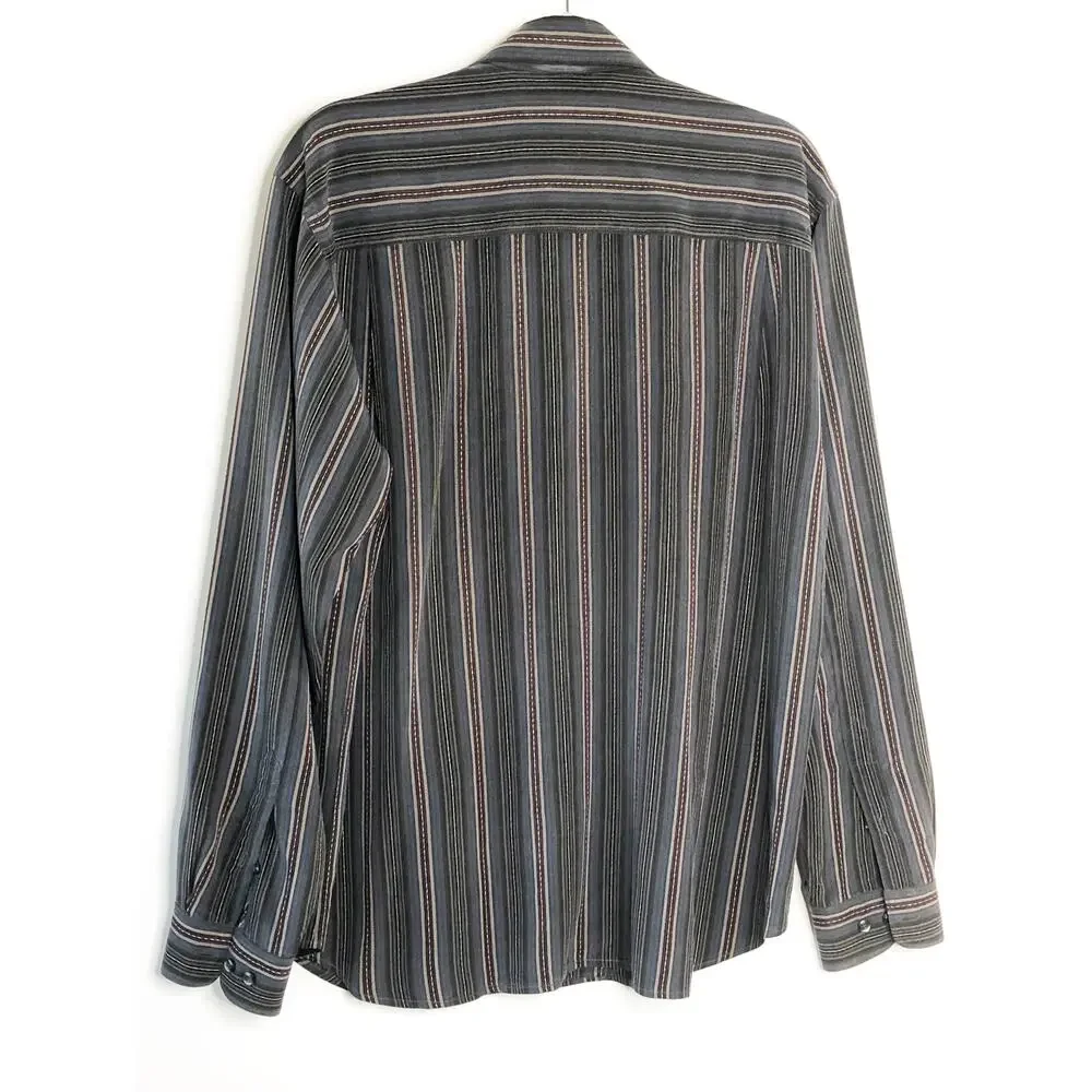 Tommy Bahama Mens Size Large Button Front Dress Shirt Silk Long Sleeve Collar - Picture 2 of 4